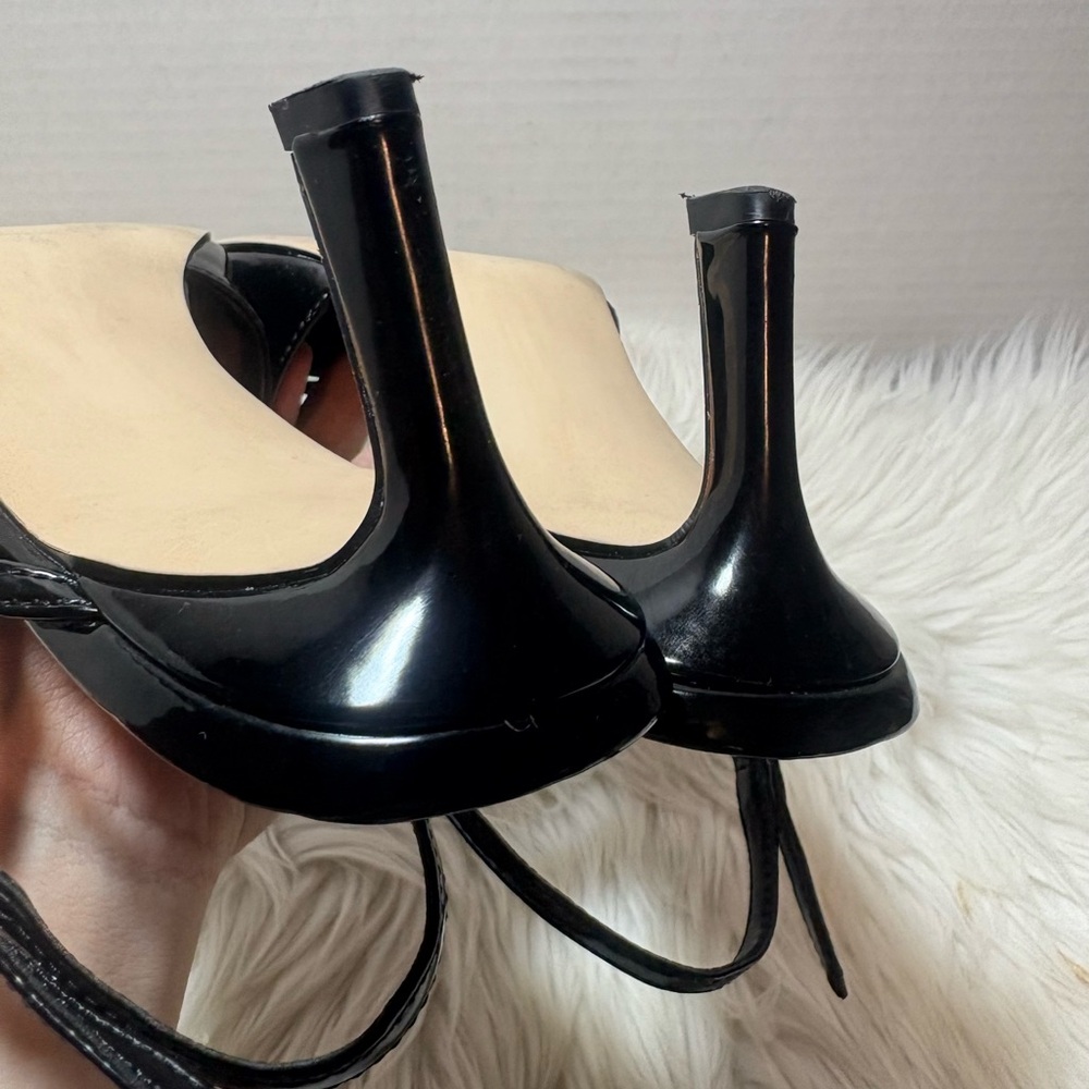 STEVE MADDEN Liana Black Patent Slingback Heels - Picture 7 of 11